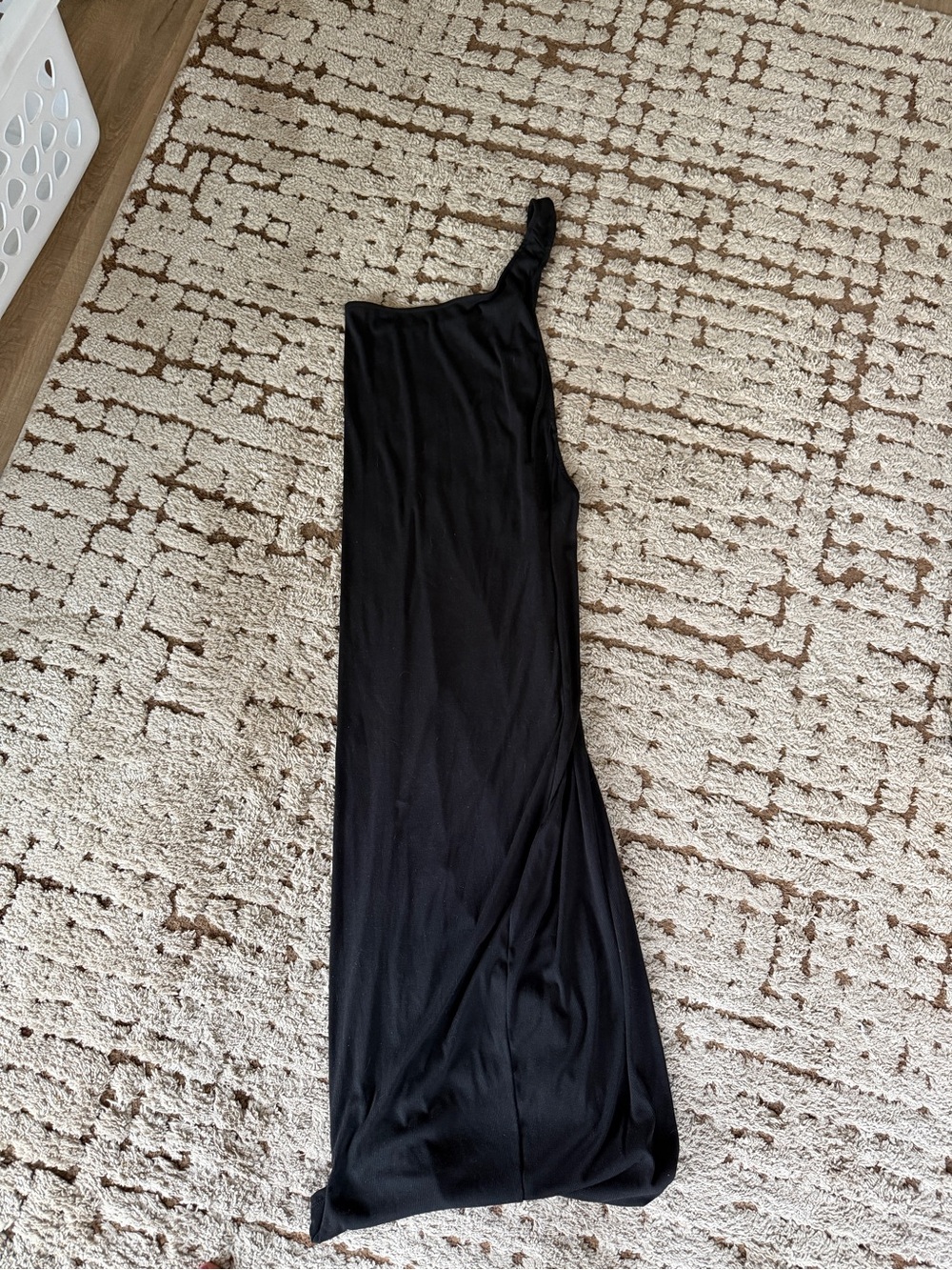 Free People Electric Black Saturday Night One-Shoulder Midi Dress - Picture 3 of 6